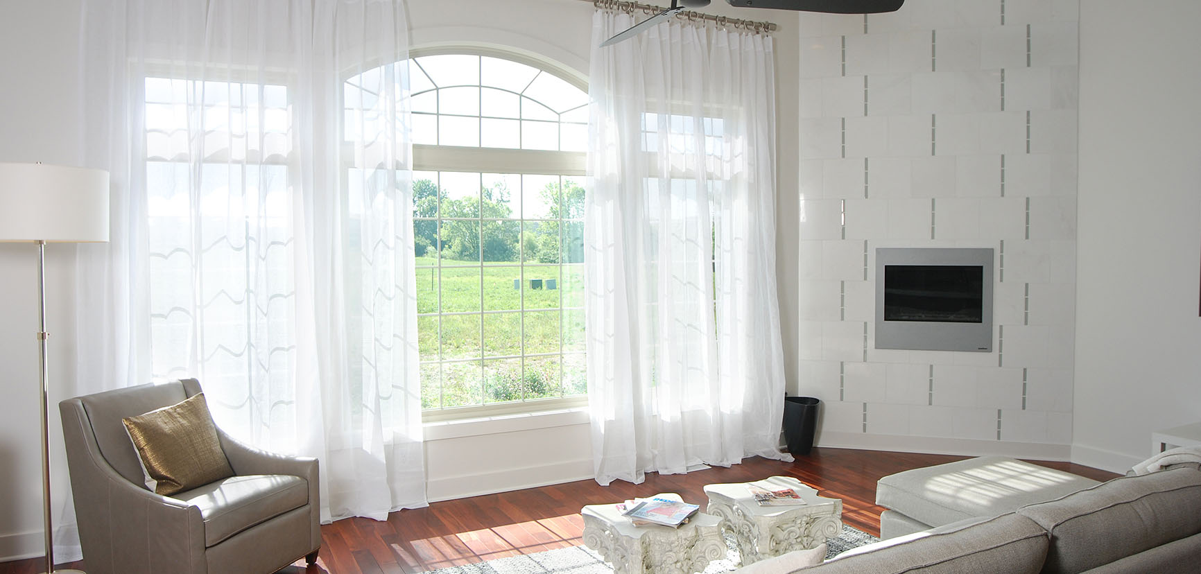 sitting room with large window