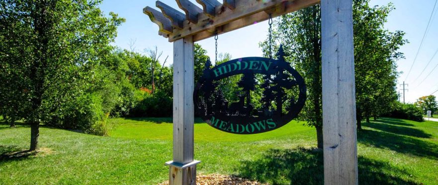 Hidden Meadows sign